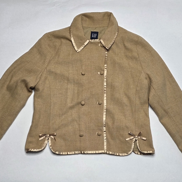 GAP Jackets & Blazers - GAP Women's Tan Wool Jacket with Bow Accents